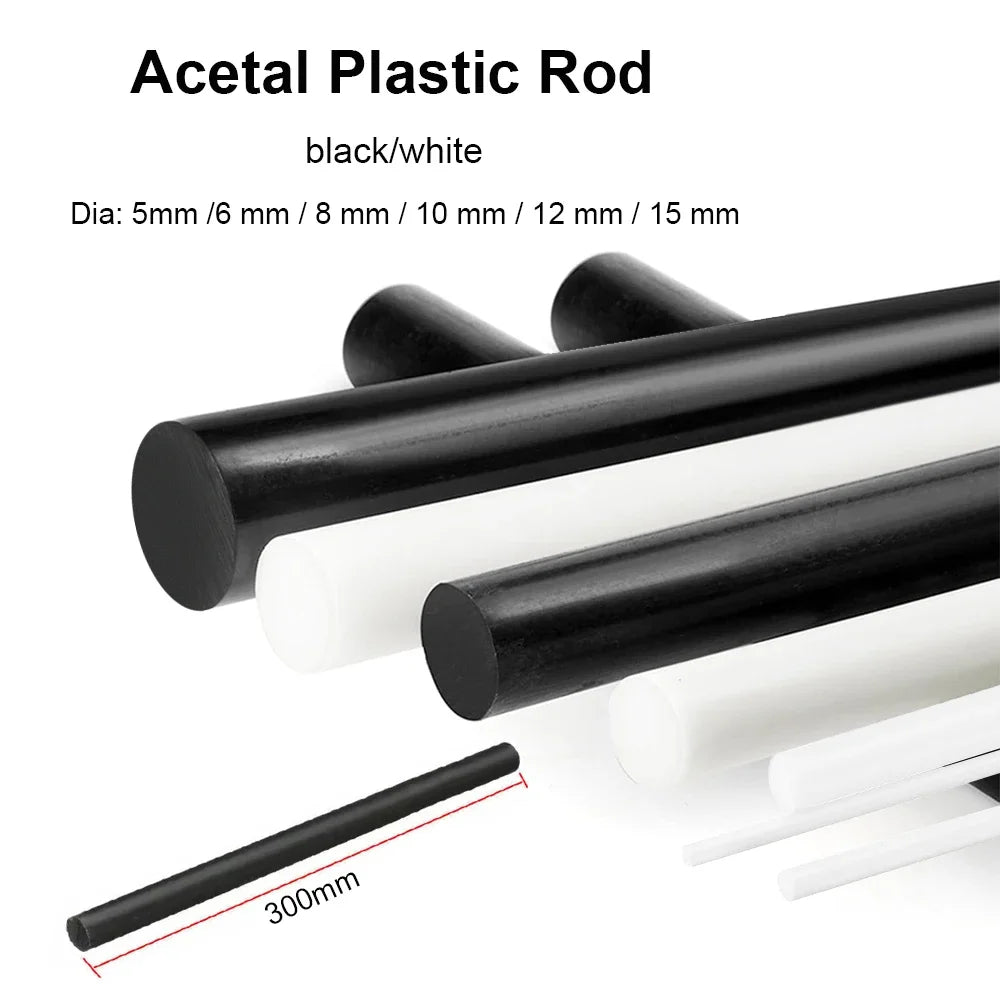 1/5 Pcs Acetal Polymer Rod Plastic Rod Black/White Length 100-300MM Diameter 5-15mm S alternate view