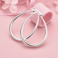 925 Sterling Silver Hoop Earrings For Women Wedding Party Christmas Gift alternate view