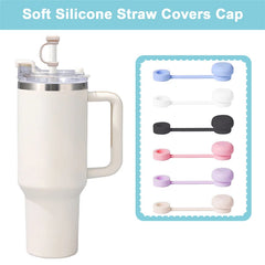 Straw Covers Cap Reusable Silicone Straw Toppers Compatible With Stanley Cup Spill Leak detail view