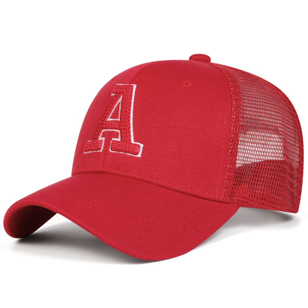 Unisex A Letter Embroidered Baseball Cap | Spring Summer Outdoor Adjustable Sun Hat additional angle