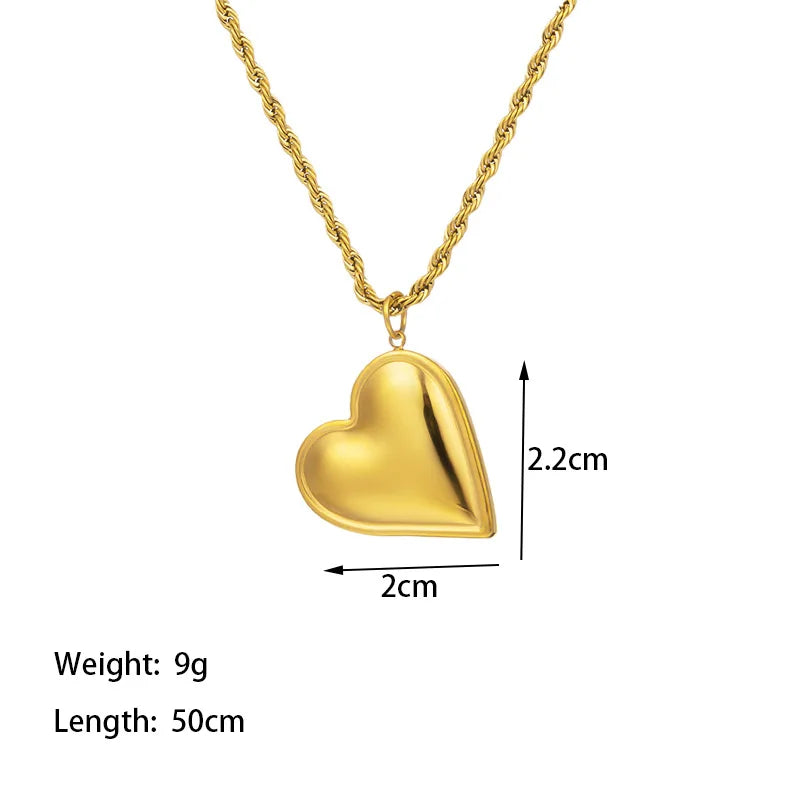316L Stainless Steel Heart Necklace with Delicate Chain | Hypoallergenic Jewelry Gift alternate view