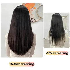 Synthetic Long Straight Clip In Hair Extension | 4 Clips Hidden Hair Piece Wig alternate view