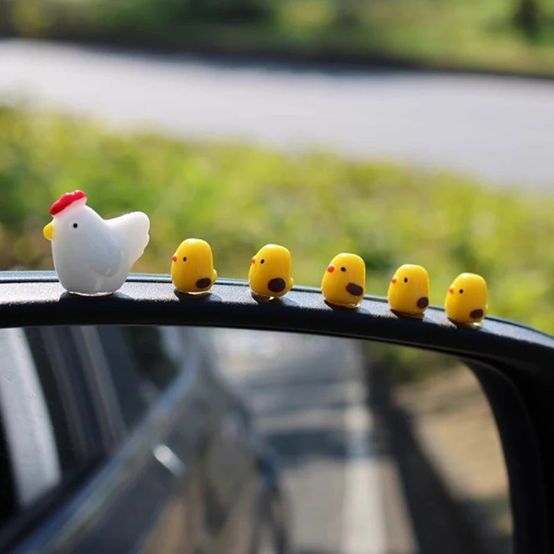 Mini Chickens Car Rearview Mirror Decor lifestyle view