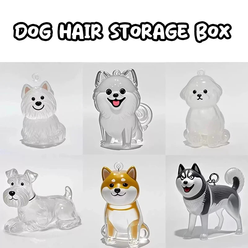 New Clear Puppy Hair Memorial Keepsake Capsule Pet's Dog Fur Container DIY Pendant Key close-up view