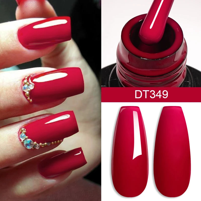MEET ACROSS 7ml Wine Red Gel Nail Polish Long-Lasting French Style Gel Nail Supplie additional angle