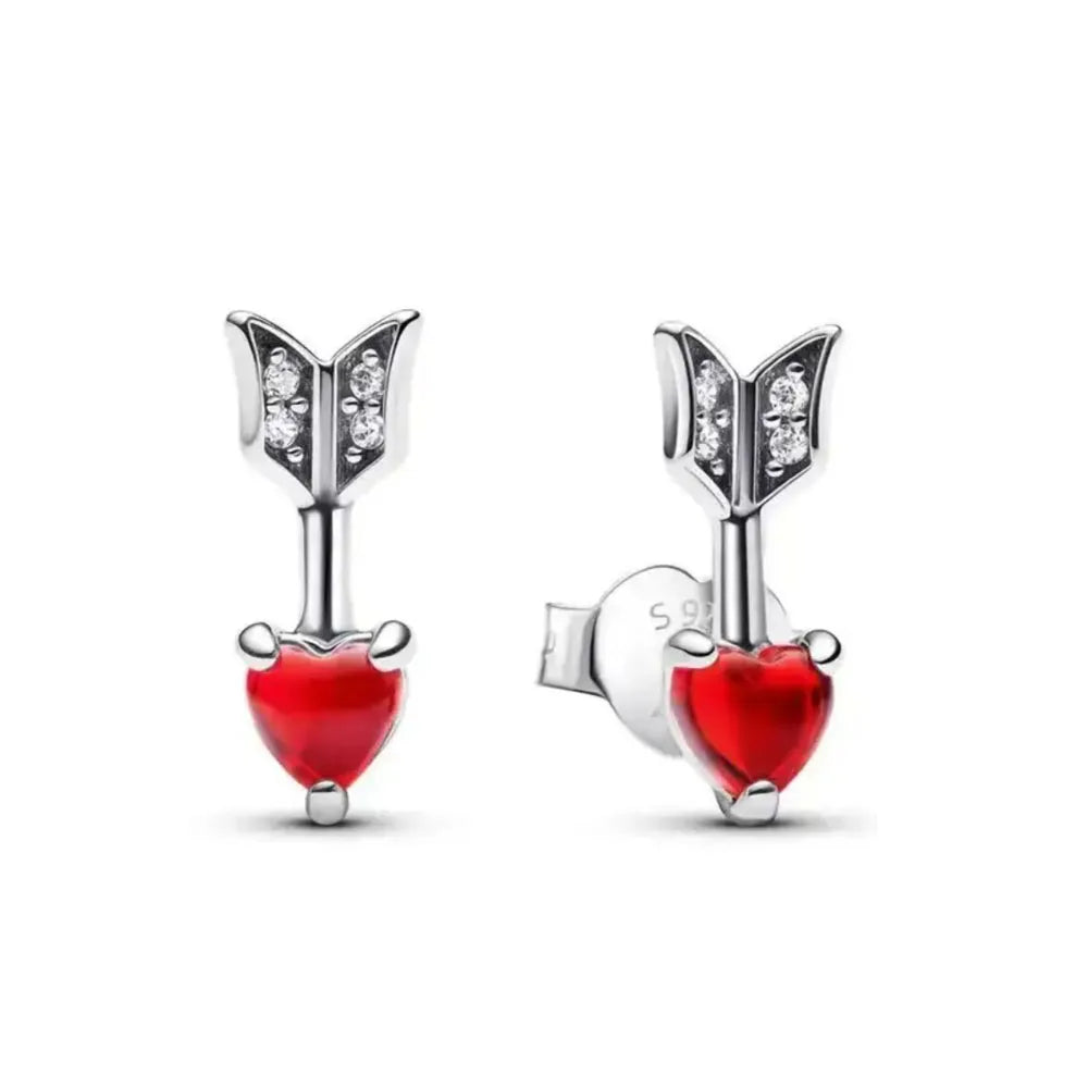 925 Sterling Silver Snowflake Heart Earrings | Fine Stud Earrings for Women alternate view