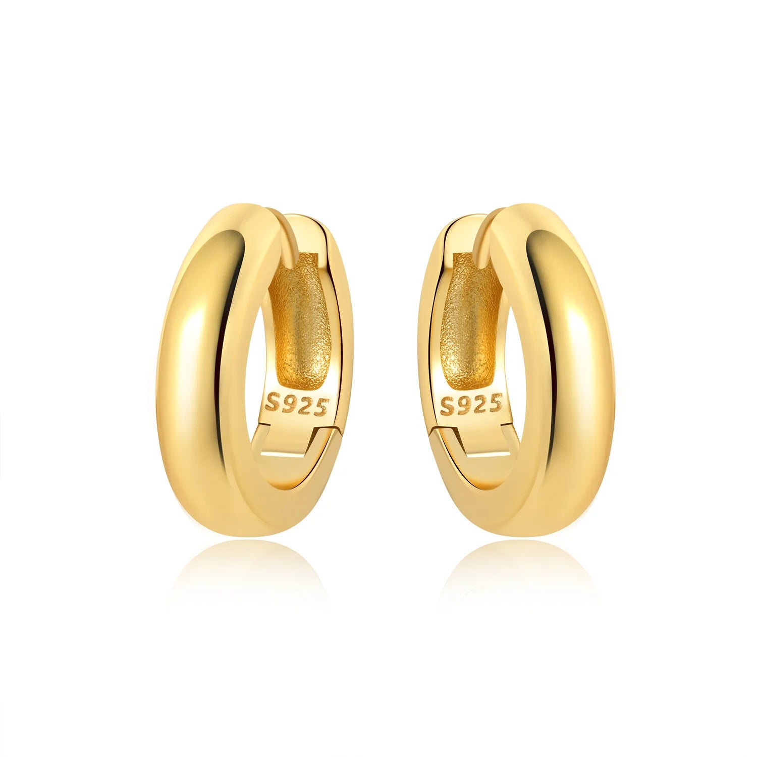 Original 925 Sterling Silver Planet Starlight Earrings Fashion 18K Gold Hoop Earring f close-up view