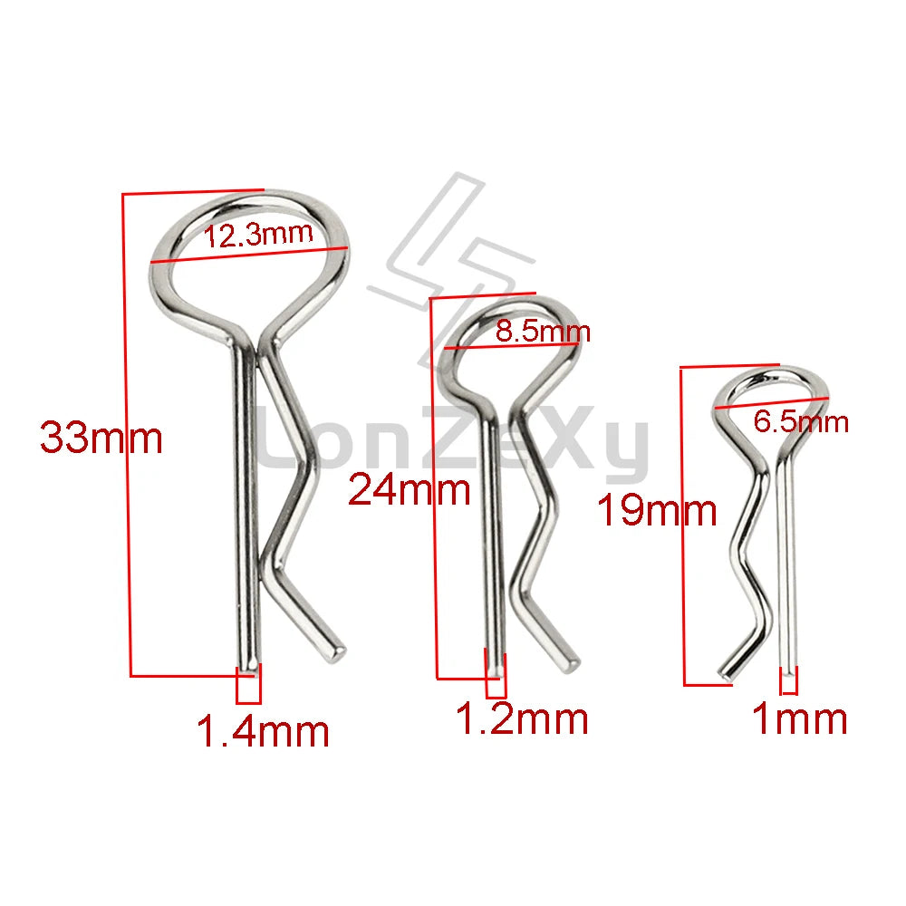RC Car Body Shell Clip and Pin 304 Stainless Steel R Type alternate view
