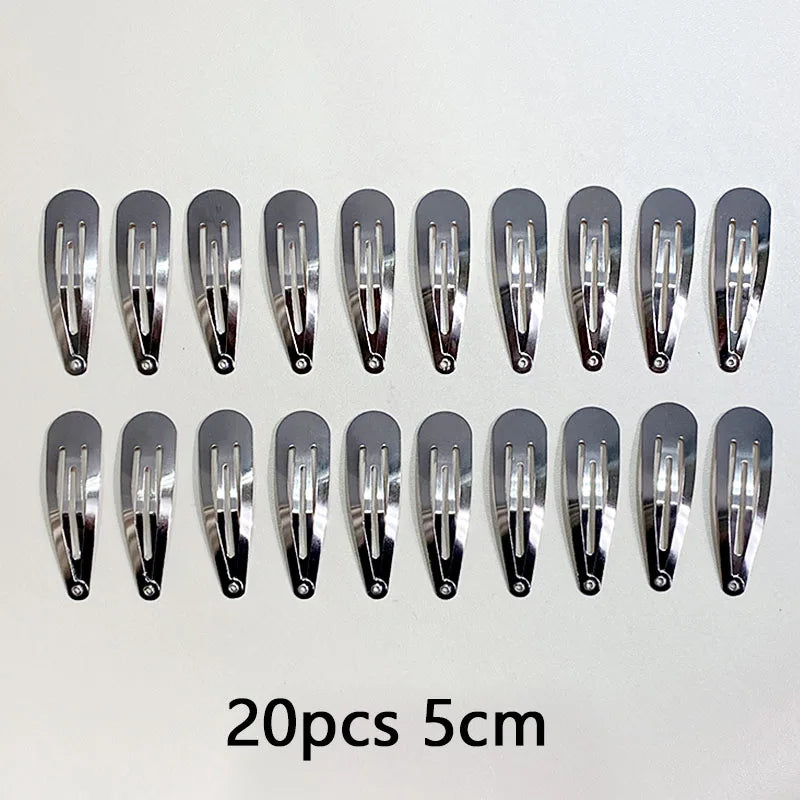 10/20/30pcs/set Women Silver Gold Black Waterdrop Shape Basic Alloy Hair Clips BB Hai lifestyle view