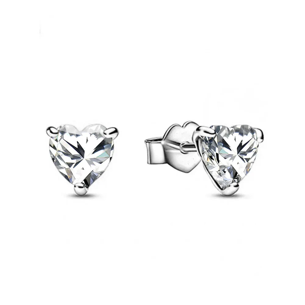 Hot selling 925 silver heart-shaped, pink,red, multi-color crystal sparkling luxury e alternate view