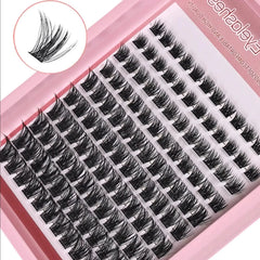 120pcs Lash Clusters Wispy Individual Eyelashes 8-16mm D Curl Fluffy Cluster Lashes Natural Look Eye