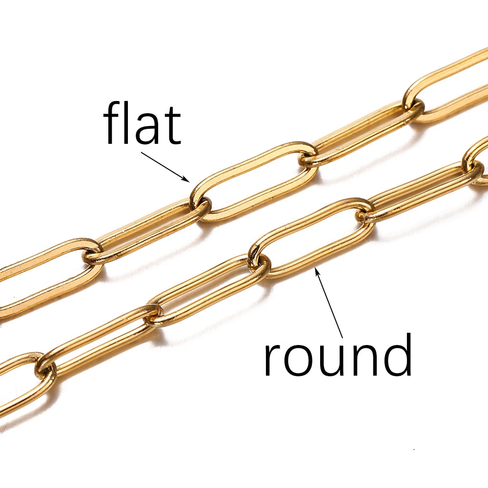 1M 3/4mm Stainless Steel Chain No Fade Cable Gold Chains for Necklace Bracelet Anklet DI detail view