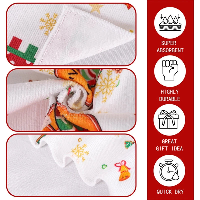 Christmas Party Gingerbread Man Dish Towel Navidad Natal additional angle