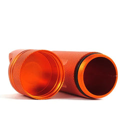 Aluminium Survival Pill Bottle | Waterproof Emergency First Aid Container close-up view