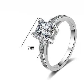 1CT 2CT Princess Cut D Vvs1 Moissanite Engagement Ring for Women Flawless Gemstone 10 alternate view