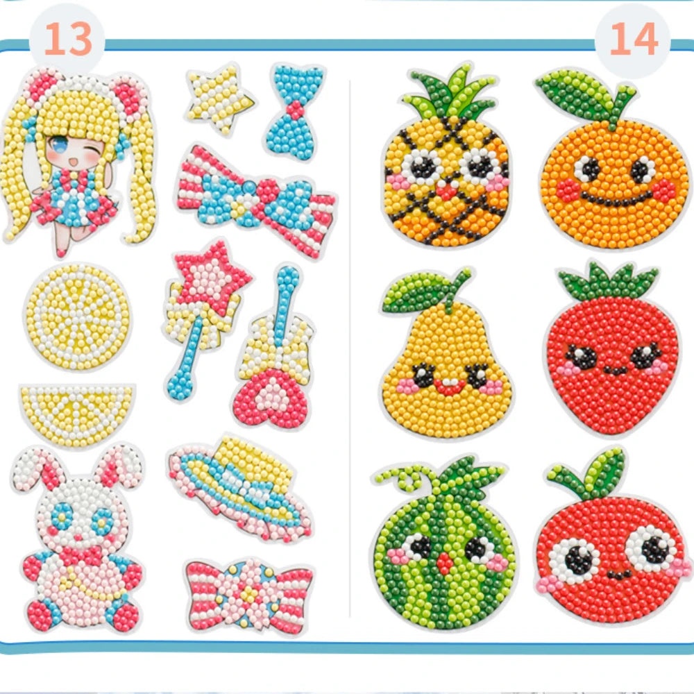 Child Diamond DIY Painting Sticker Set Toys Colorful Cartoon Sticker Handmade Arts additional angle