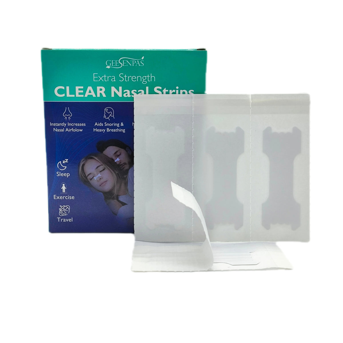 Extra Strength Clear Nasal Strips 30 Pack | Anti-Snoring Aid for Better Breathing