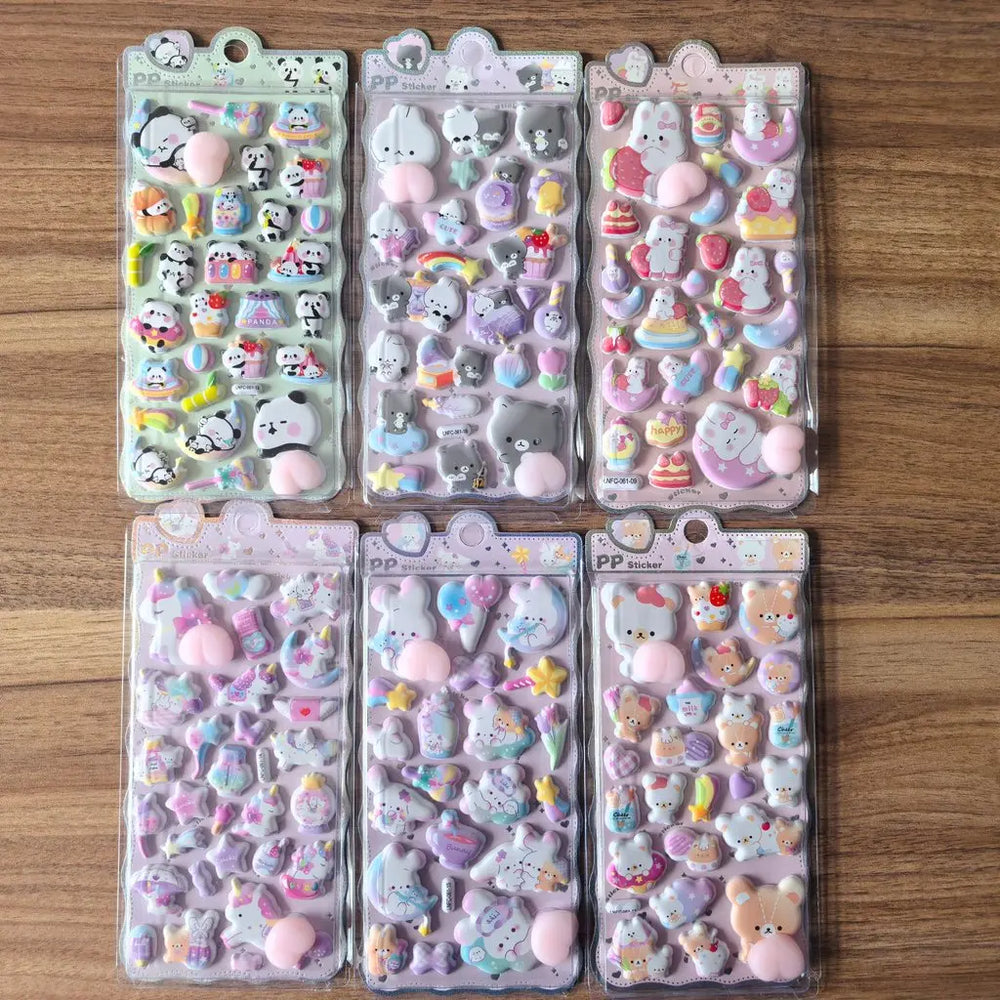 3D Cartoon Sticker Pack | Cute Decorative Embellishment for Planners and Devices detail view