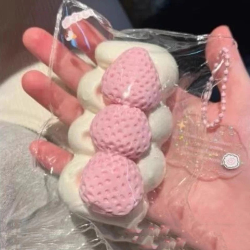 Red Apple Strawberry Egg Tart Strawberry Cream Bar Stress Relief Toy Sensory Toy Fo additional angle