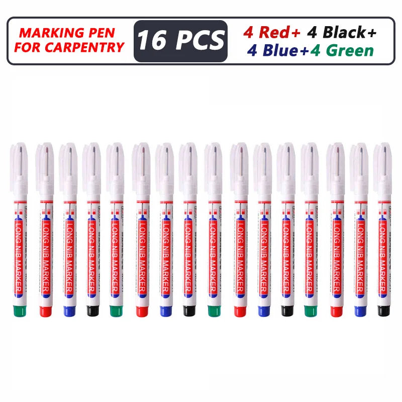 Deep Hole Long Nib Markers for Metal Wood Tile | 8-Pack Waterproof Marking Pens detail view