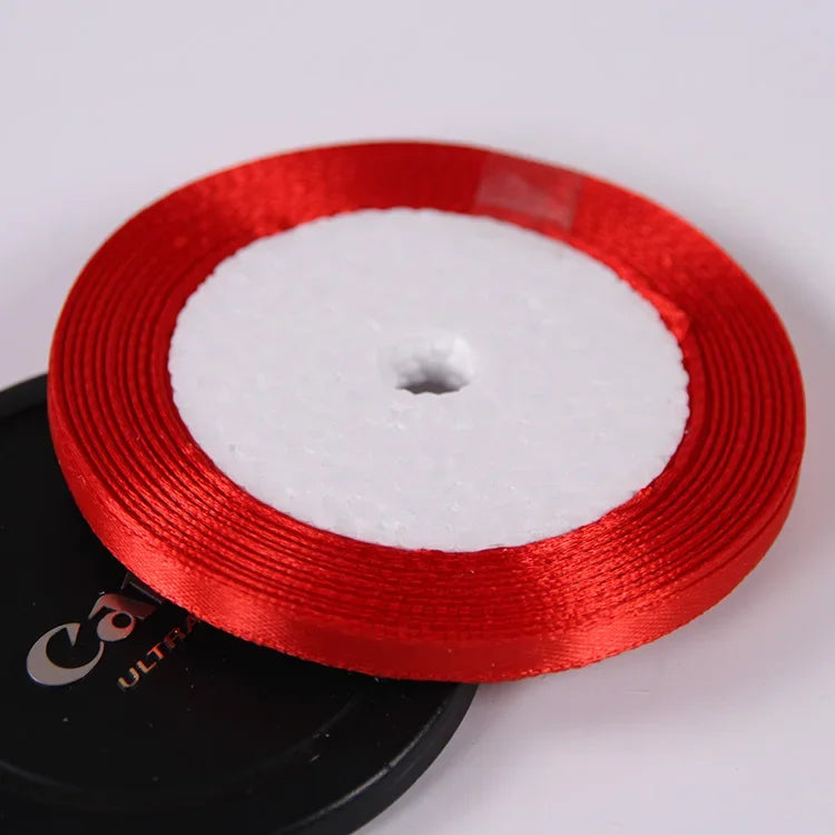 22 Meters/Roll 6mm Silk Satin Ribbons Christmas Halloween Birthday Party Gift Wrappin alternate view