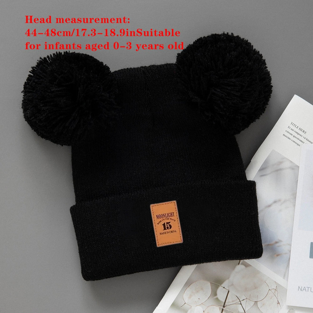 Baby Knit Pom Pom Hat | Warm Winter Cap for Toddlers additional angle