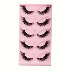 5 Pairs Cat Eye False Eyelashes | Hypoallergenic Natural Winged Lashes for Extended E alternate view