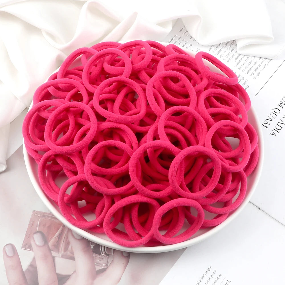51 Colors Basic Elastic Hair Band for Girls 20/30/50PCS 4cm Simple Solid Color Headband Women Hair Accessories Scrunchies Holder