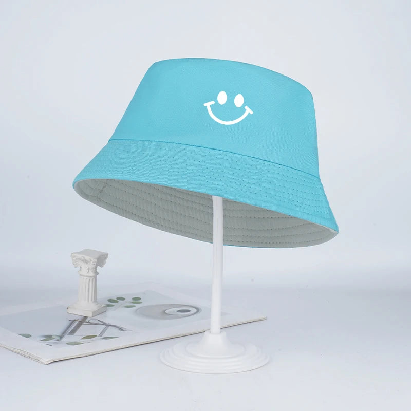Smiley Face Fisherman Hat for Kids | Cute UV Protective Foldable Sun Hat lifestyle view