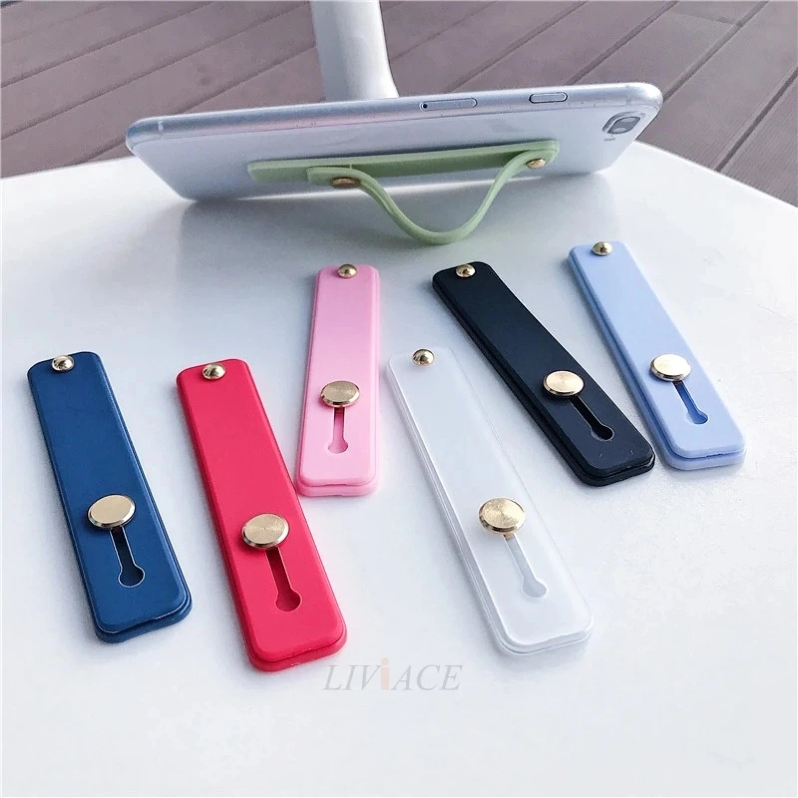 Phone Holder Finger Handle Strap Push Pull Grip Bracket Wrist Band Holder Kickstand Fing detail view
