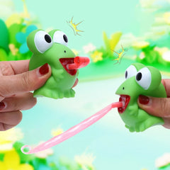 Creative Fidget Decompression pinch toy Frog Dinosaur Sticking Tongue Out Relieve Stre close-up view