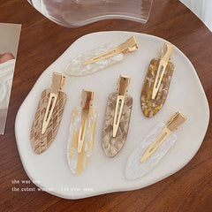 4pcs Simple Mixed Color Hair Clips Side No Trace Bangs Duckbill Clips Elegant Ladies alternate view