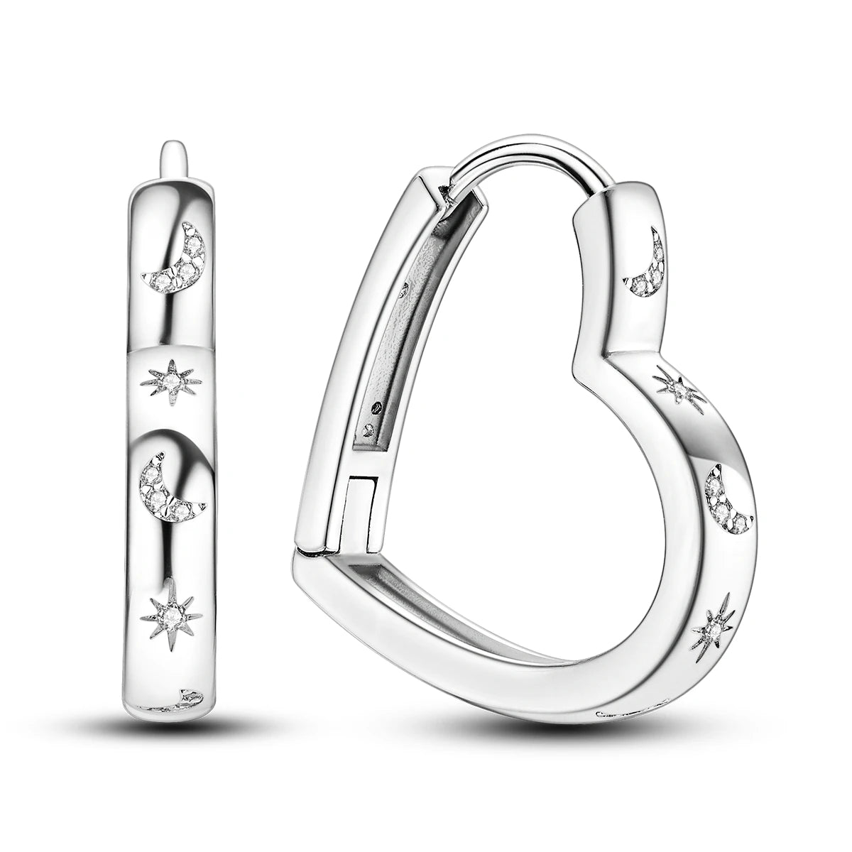 925 Sterling Silver Hoop Earrings with Zircon | Classic U-Shaped Women Jewelry