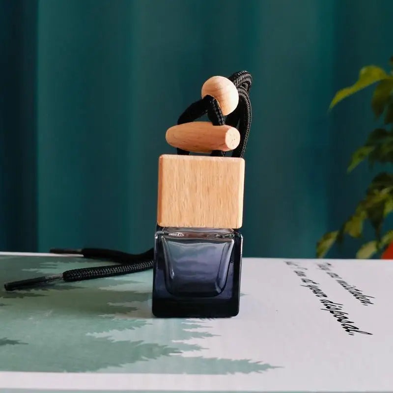 Square Glass Car Essential Oil Diffuser Pendant additional angle