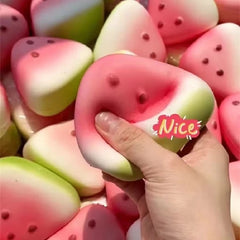 Squishy Watermelon Fidget Toy Anti-Stress Slow Rising Fruit Pinch Squeeze Stress Relie close-up view