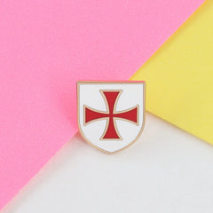 Knights Templar Cross Brooch Vintage Copsplay Badge Collar, Backpack and Accessory Gifts detail view