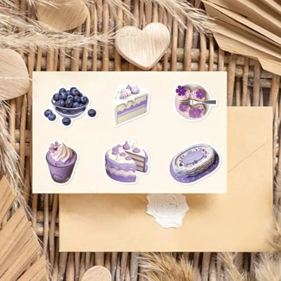 56pcs Purple Aesthetic Stickers for Waterproof Vinyl Decals | Cute Laptop, Water Bo additional angle