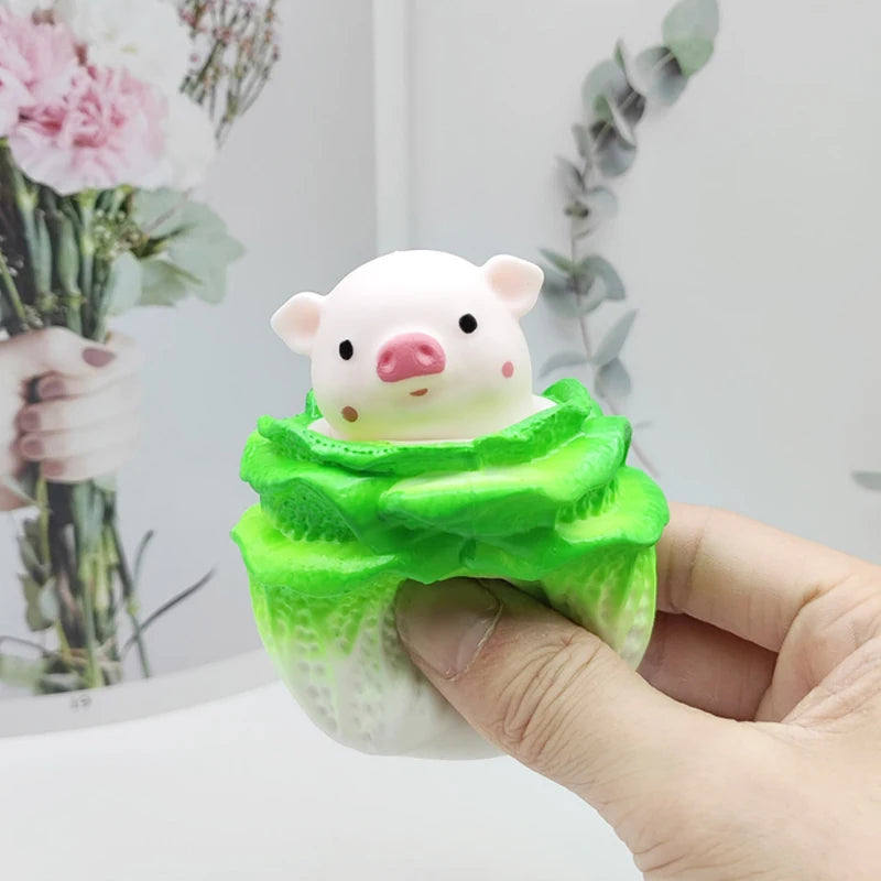 Anti-Stress Toy Cabbage Pig Squeeze Fidget Toys Tpr Squishy Anti Stress Funny Stres additional angle