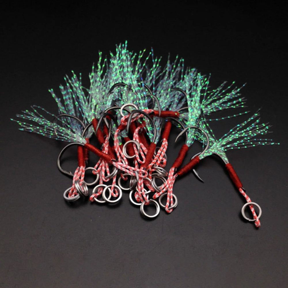 10PCS Professional Fishing Hooks Durable Binding Wire Hooks Fishing Tackle for Freshw alternate view