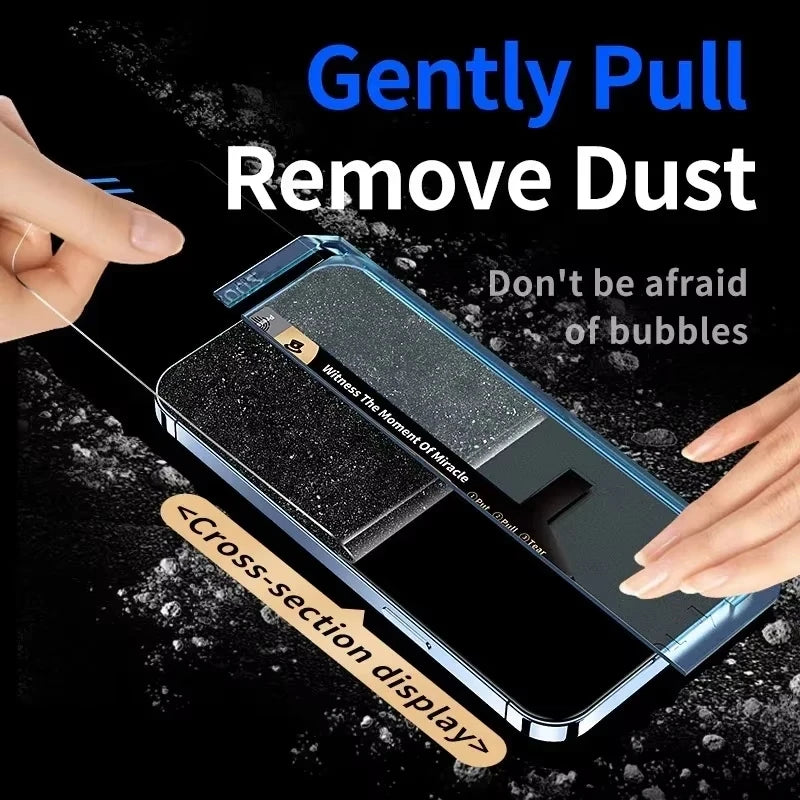 1-3Pcs Dust Free Installation Screen Protector for iPhone 17 Pro Max 16 15 14 13 12 additional angle