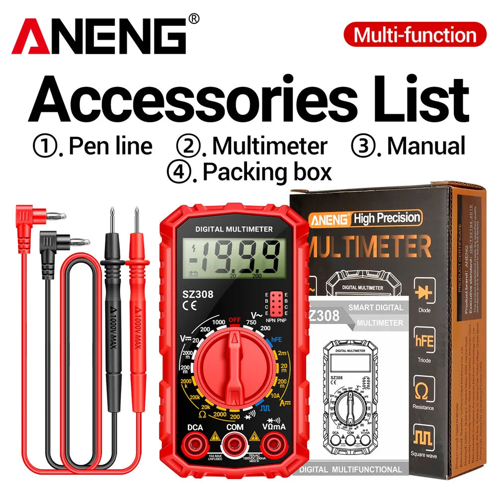 ANENG SZ308 Digital Multimeter AC/DC Current Meter Voltage Resistance Meter Electrici alternate view