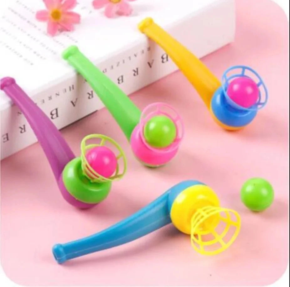 12PCS Suspended Blow Pipe Blow Ball Rod Game Children Balance Training Floating Blowin close-up view