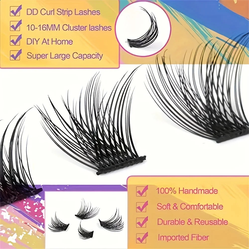 10 Rows Single Cluster Fluffy Lash Natural Look Eyelash Extensions 8-16MM Mixed Lengt alternate view