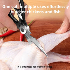 Stainless Steel Kitchen Scissors | Heavy Duty Multipurpose Shears close-up view
