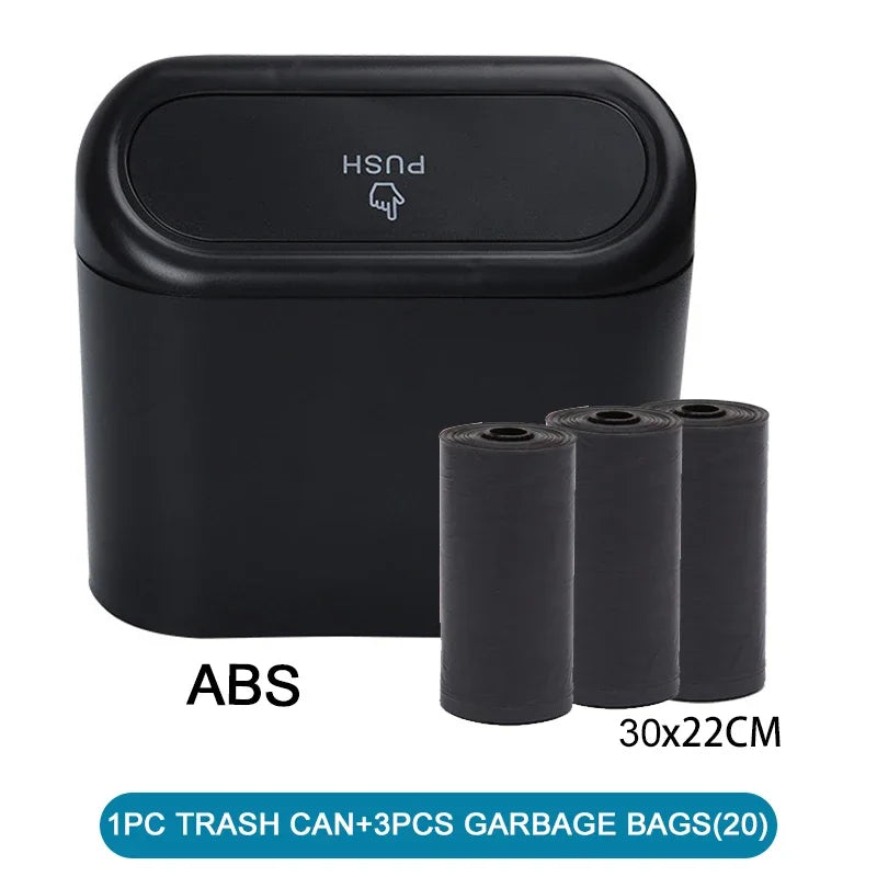 Car Trash Can (with Lid) Contains 60 (300) Garbage Bags, Small Car Trash Can, Leak- additional angle