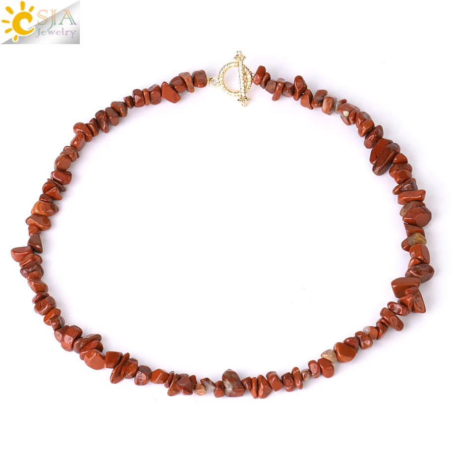 Natural Chip Stone Choker Necklace | Bohemia Crystal Bead Jewelry alternate view