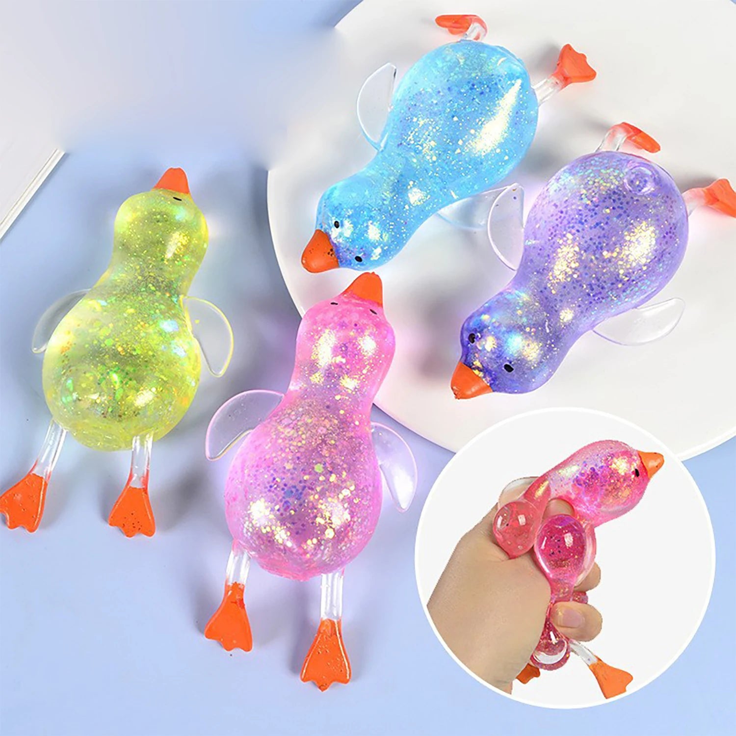 Aurora Maltose Duck Pinch and Stress Relief Toy | Slow Rebound Syrup Ball close-up view
