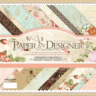 7 Inch Vintage Scrapbook Paper Set | 40 Sheets Retro Cardstock for DIY Crafts lifestyle view