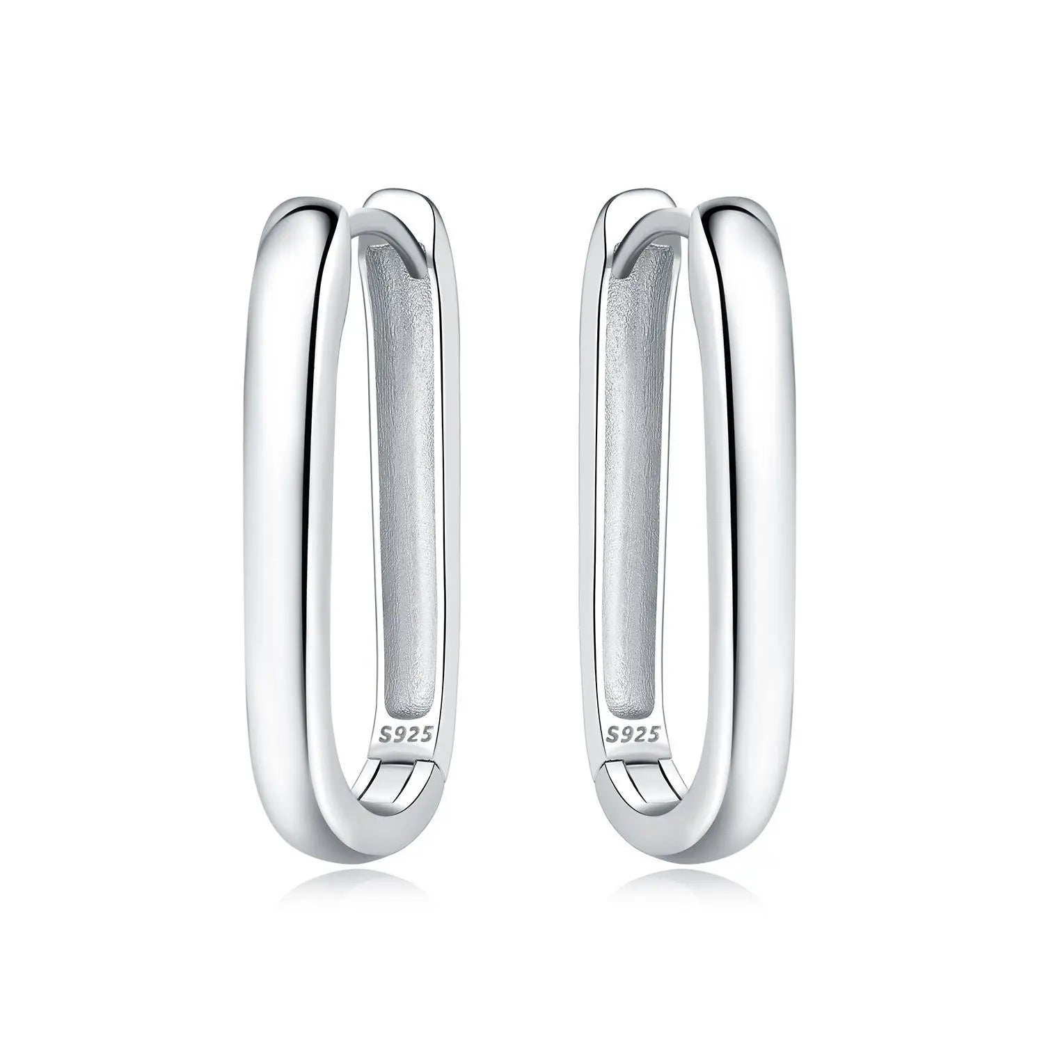 925 Sterling Silver Simple Pearl Earrings Jewelry Hoop Earrings Zircon Stud Earring additional angle