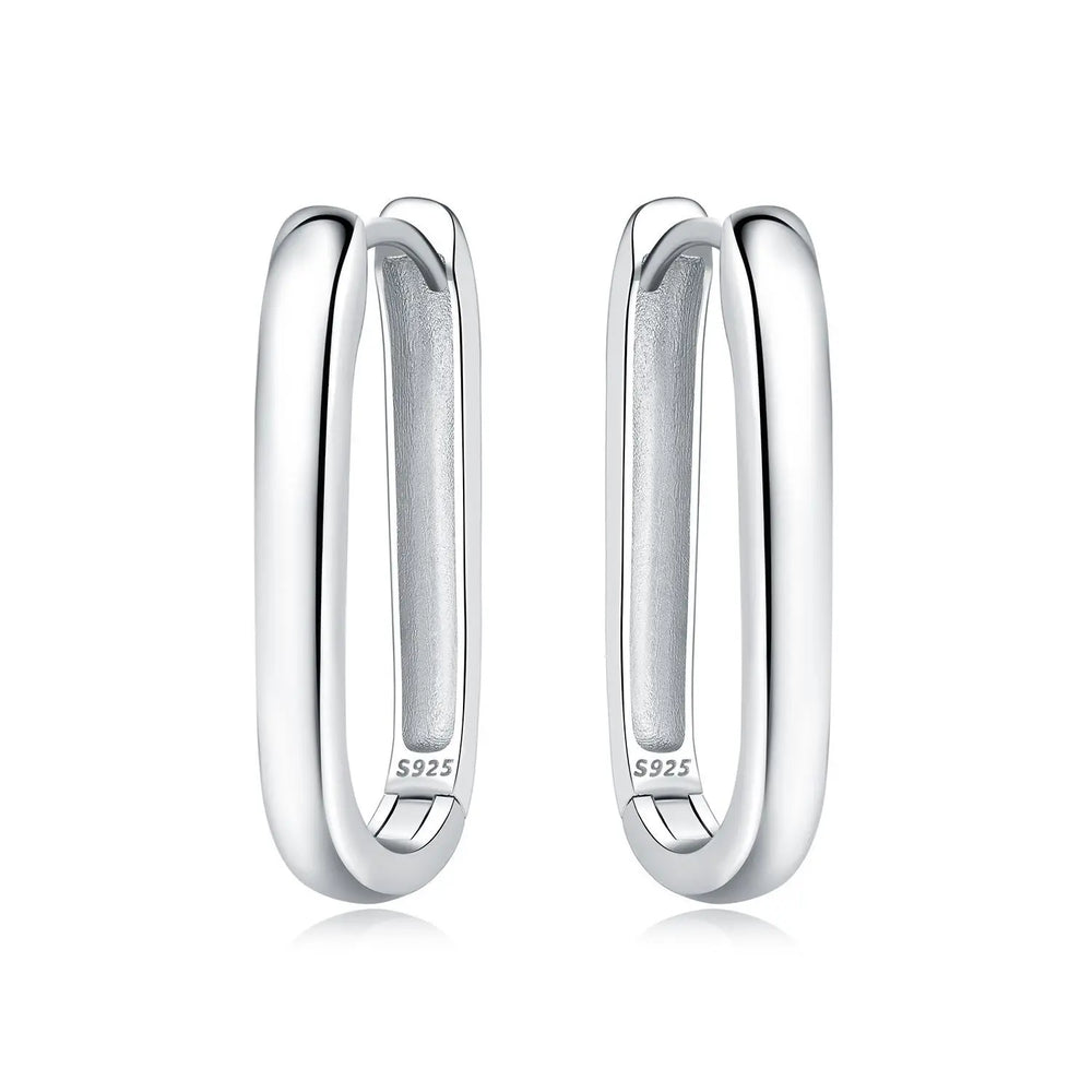 925 Sterling Silver Simple Pearl Earrings Jewelry Hoop Earrings Zircon Stud Earring additional angle